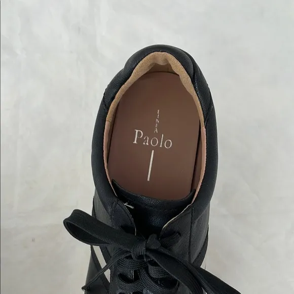 Paolo Black and White Wedge Sneakers