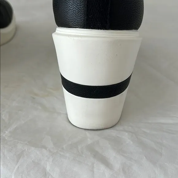 Paolo Black and White Wedge Sneakers
