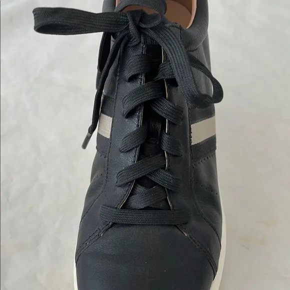 Paolo Black and White Wedge Sneakers