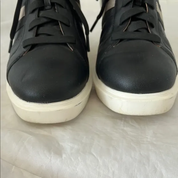 Paolo Black and White Wedge Sneakers
