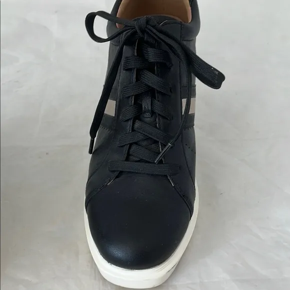 Paolo Black and White Wedge Sneakers