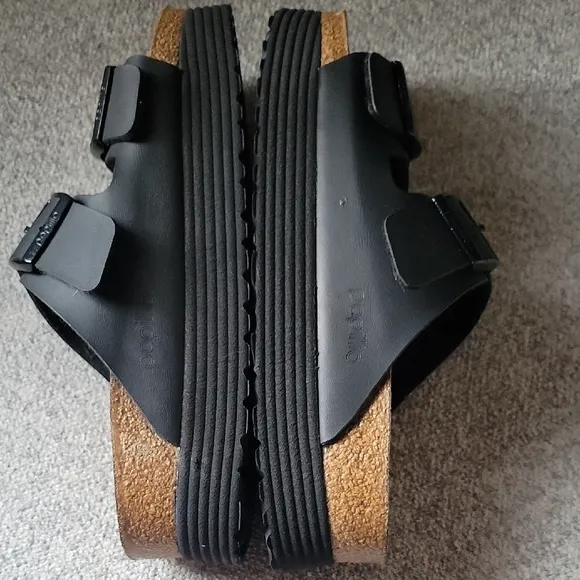 Papillio Arizona Flex Birko -flor Platform Black  Sandals Size 9