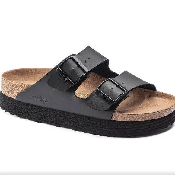 Papillio Arizona Flex Birko -flor Platform Black  Sandals Size 9