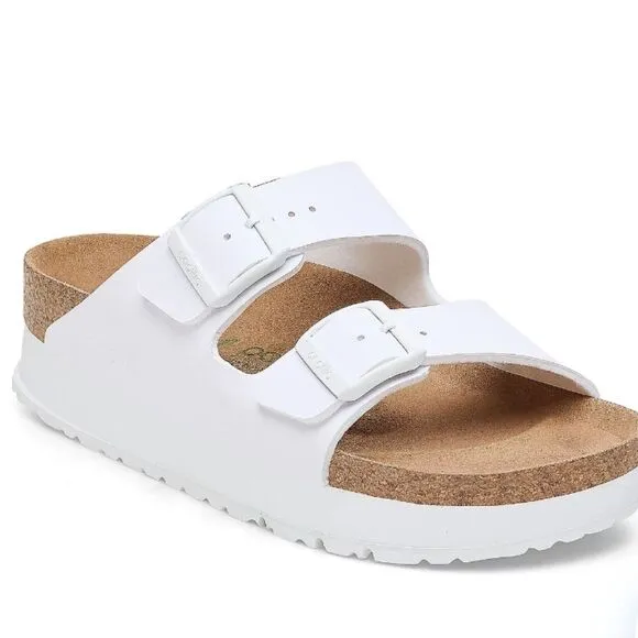 Papillion By Birkenstock Arizona Flex Platform Sandals- White
