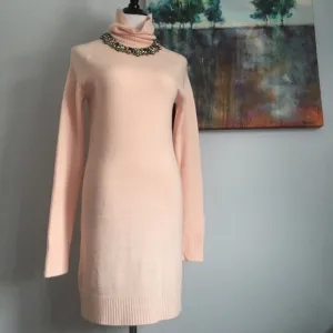 Pastel Pink Turtleneck Sweater Dress sz Medium