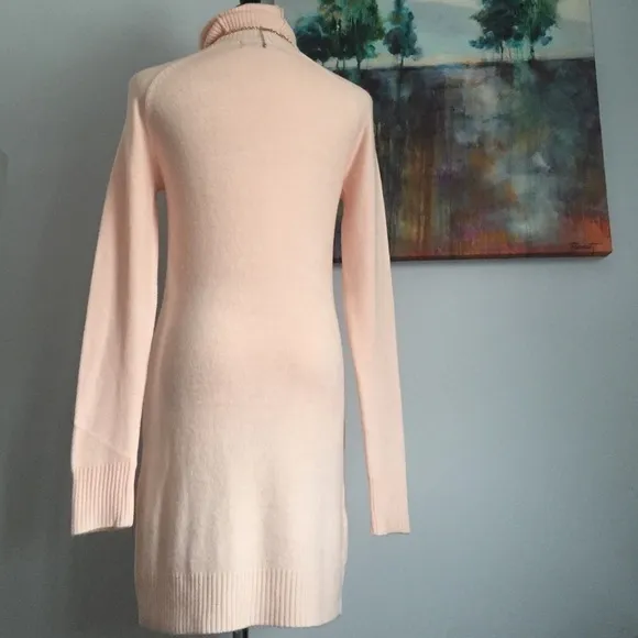 Pastel Pink Turtleneck Sweater Dress sz Medium