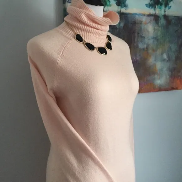 Pastel Pink Turtleneck Sweater Dress sz Medium
