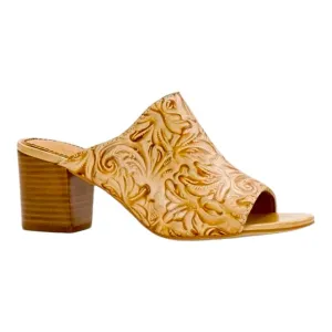 Patricia Nash Heels Sandals Tooled Leather Size 9