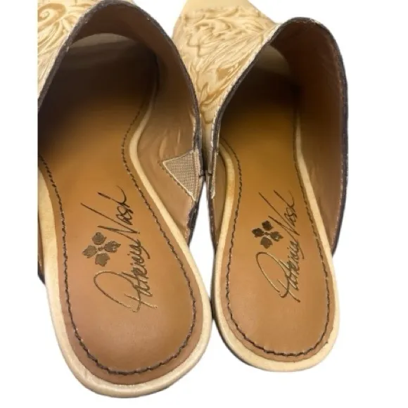 Patricia Nash Heels Sandals Tooled Leather Size 9