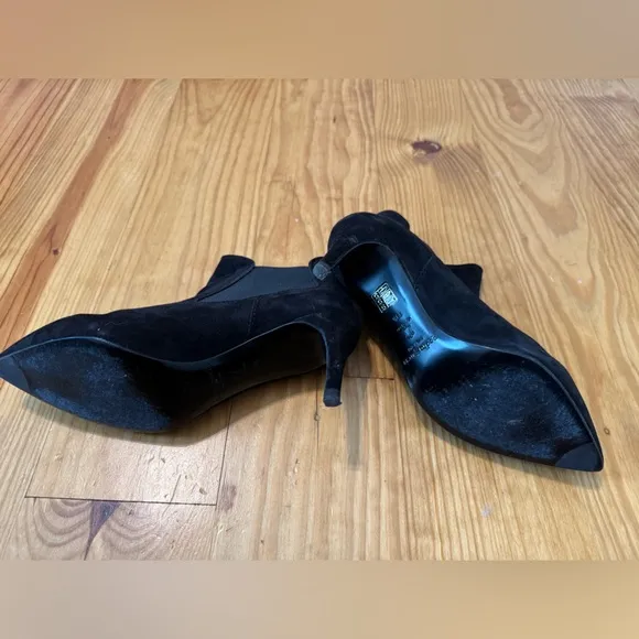 Pedro Garcia Engel Chelsea Suede Leather Heeled Booties Black EUR 39.5 US 9