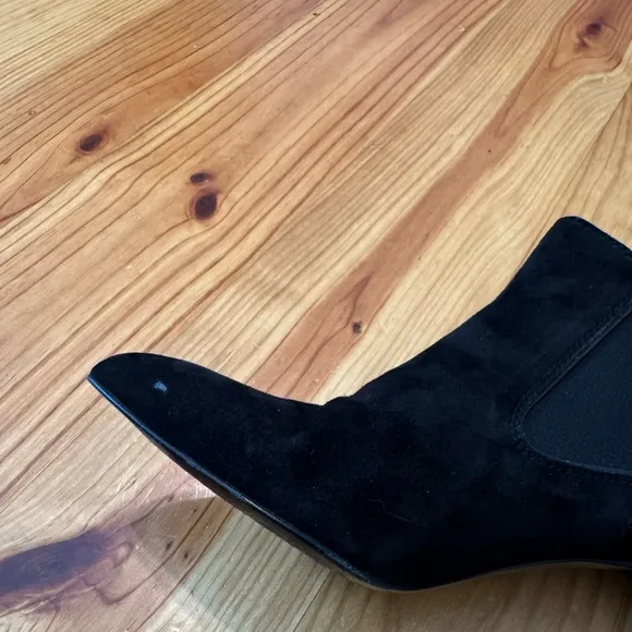 Pedro Garcia Engel Chelsea Suede Leather Heeled Booties Black EUR 39.5 US 9
