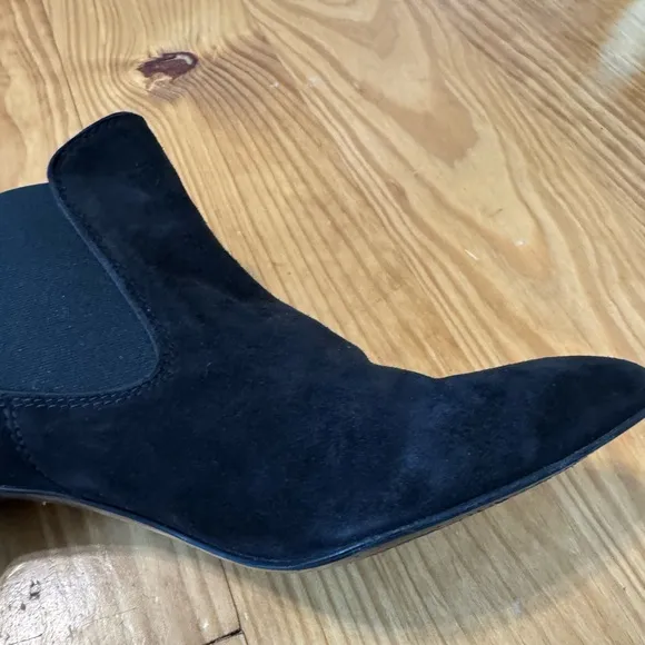 Pedro Garcia Engel Chelsea Suede Leather Heeled Booties Black EUR 39.5 US 9