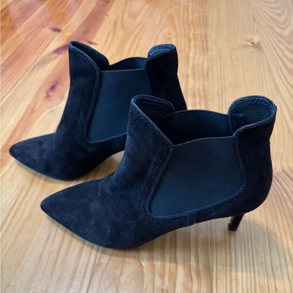 Pedro Garcia Engel Chelsea Suede Leather Heeled Booties Black EUR 39.5 US 9