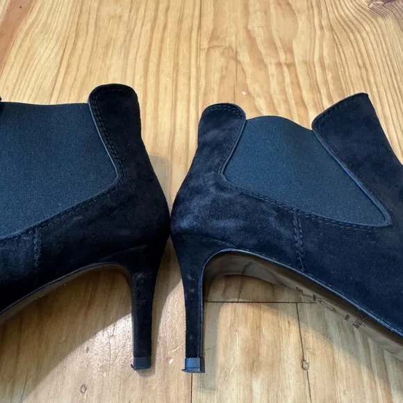 Pedro Garcia Engel Chelsea Suede Leather Heeled Booties Black EUR 39.5 US 9