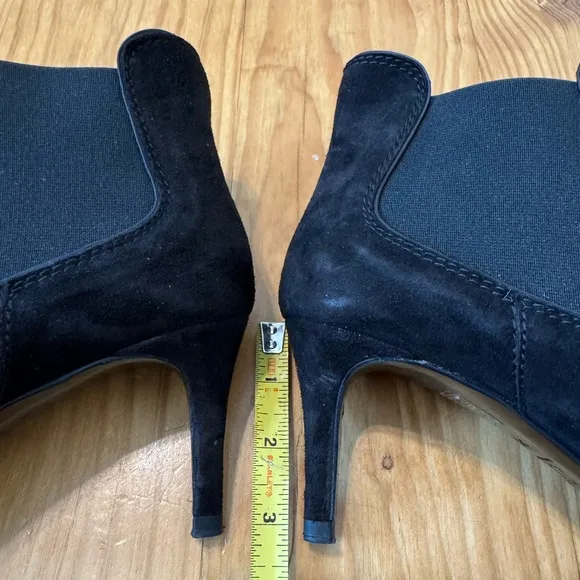 Pedro Garcia Engel Chelsea Suede Leather Heeled Booties Black EUR 39.5 US 9