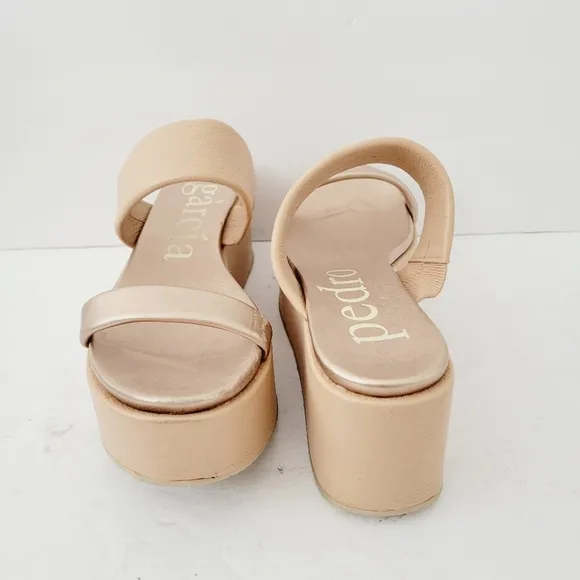 Pedro Garcia Neiva Platform Wedge Slide Sandals ,Size 9,5