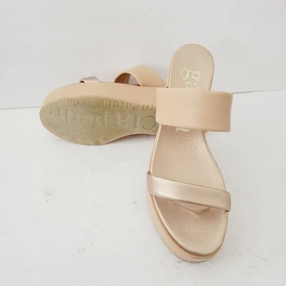 Pedro Garcia Neiva Platform Wedge Slide Sandals ,Size 9,5