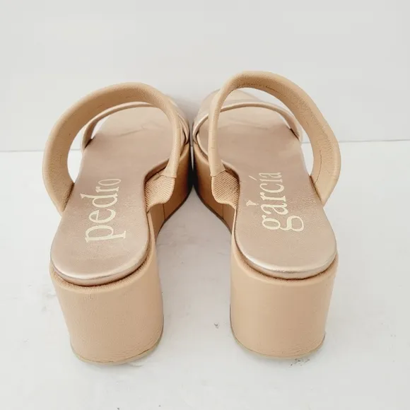 Pedro Garcia Neiva Platform Wedge Slide Sandals ,Size 9,5