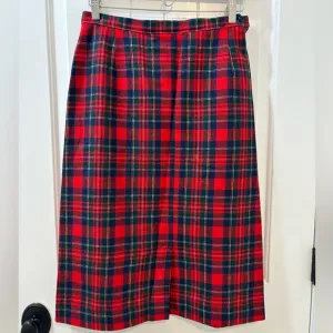 Pendleton 1950’s Plaid Wool Skirt Christmas Plaid Skirt Size 10