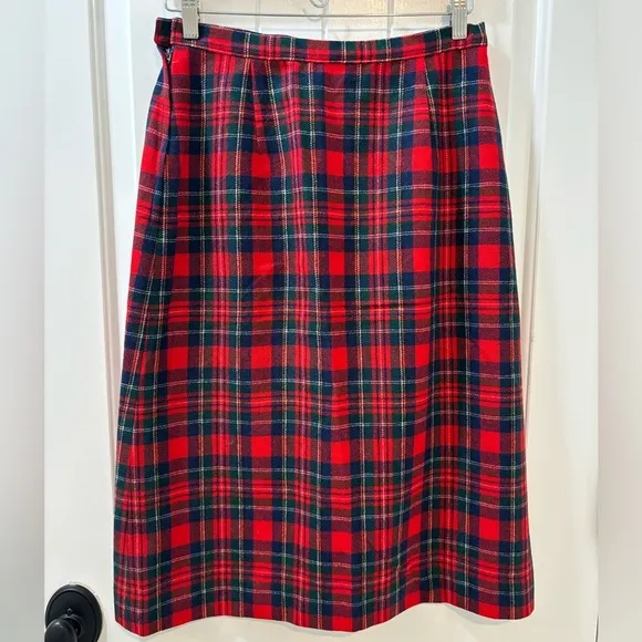 Pendleton 1950’s Plaid Wool Skirt Christmas Plaid Skirt Size 10