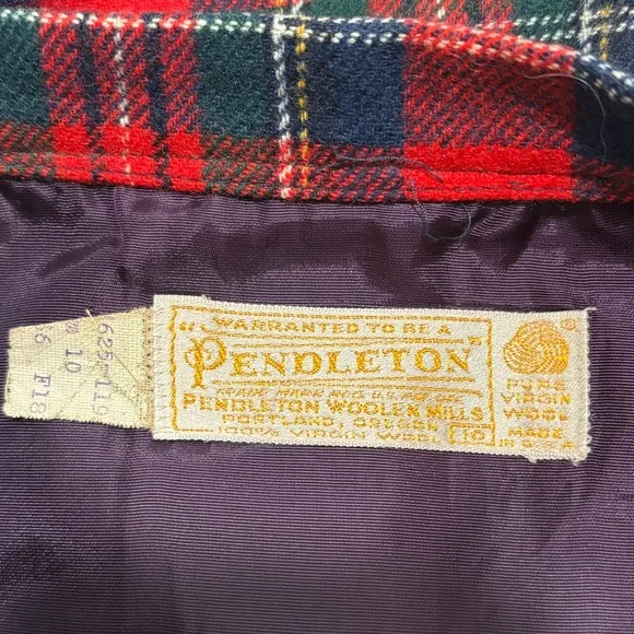 Pendleton 1950’s Plaid Wool Skirt Christmas Plaid Skirt Size 10