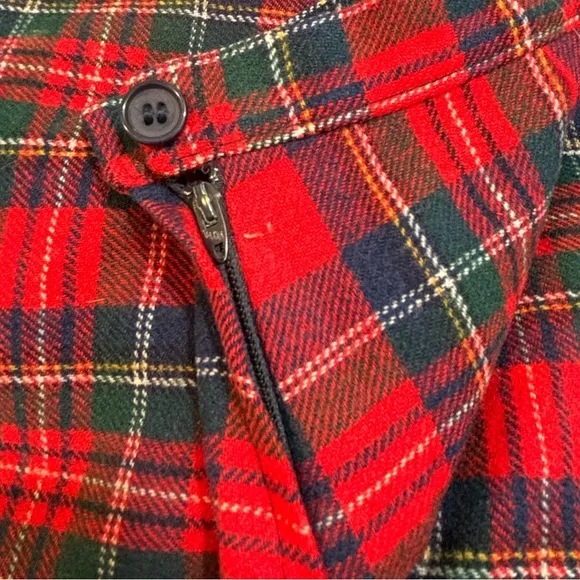 Pendleton 1950’s Plaid Wool Skirt Christmas Plaid Skirt Size 10
