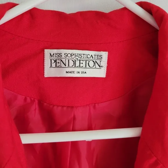 Pendleton Red Fully Lined Blazer Vintage Sz 10