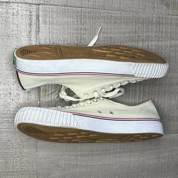 Pf Flyers Men’s Size 12 Low Top Canvas Sneaker Vulcanized Ivory White