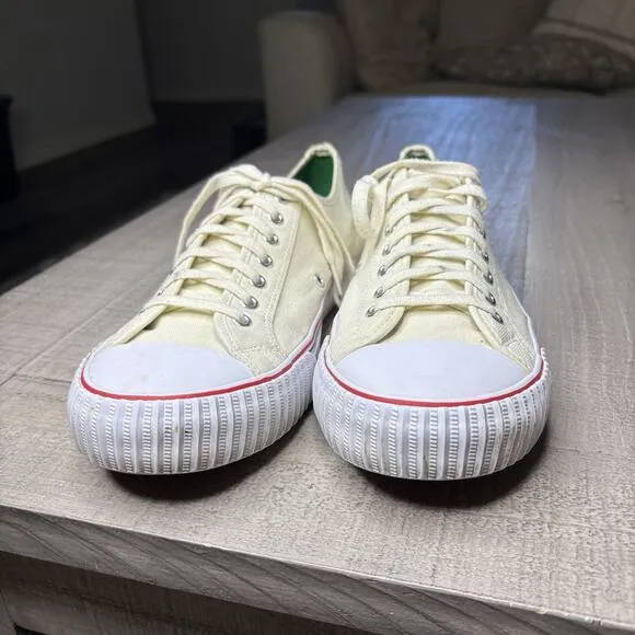 Pf Flyers Men’s Size 12 Low Top Canvas Sneaker Vulcanized Ivory White