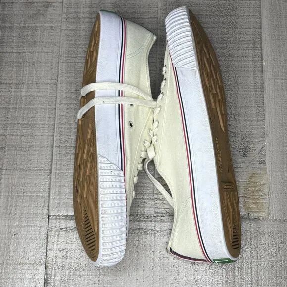 Pf Flyers Men’s Size 12 Low Top Canvas Sneaker Vulcanized Ivory White