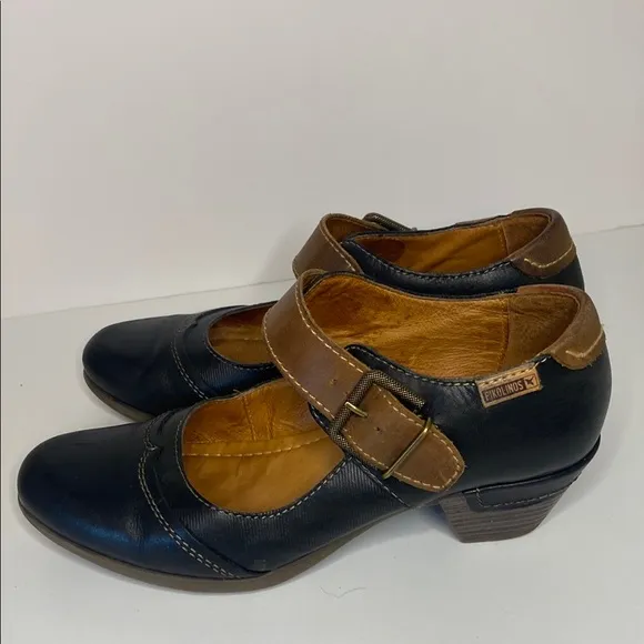 Pikolinos Rotterdam Mary Jane Women's Black/ Brown Sz 38 : 7.5