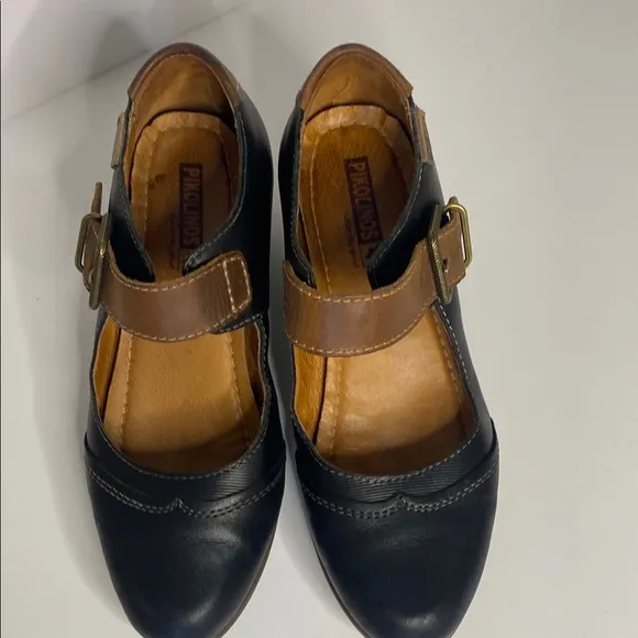 Pikolinos Rotterdam Mary Jane Women's Black/ Brown Sz 38 : 7.5
