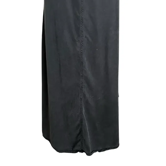 PISTOLA My Squad Washed Black Maxi Skirt Boho Chic Western Snap Front Size Small