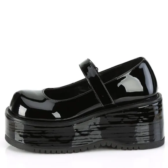 Platform Egirl Goth Patent Leather Maryjane Shoes