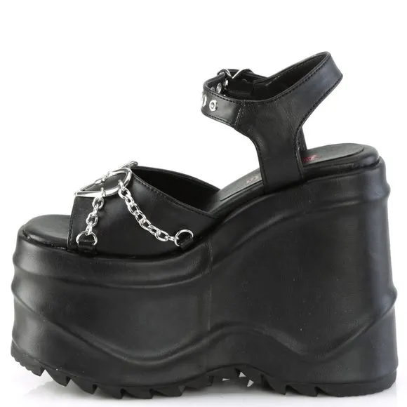 Platform Heart Gothic Sandal Shoes