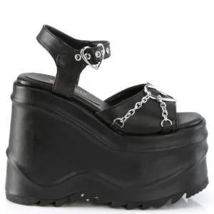 Platform Heart Gothic Sandal Shoes