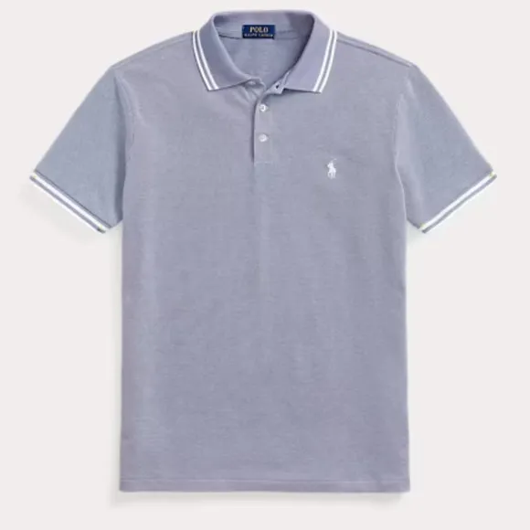Polo Ralph Lauren Shirt 2XL Custom Slim Fit Stretch Mesh Pullover Purple‎ Preppy