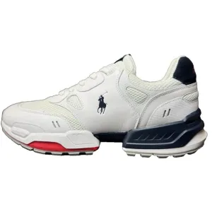 Polo Ralph Lauren Shoes Men Size 11.5 Colorblocked Jogger Sneakers White Lace up