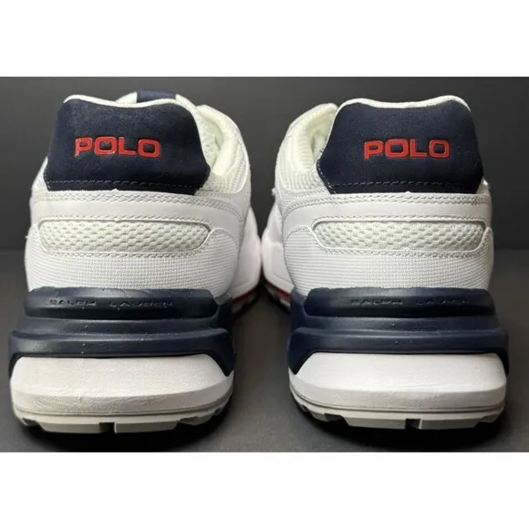 Polo Ralph Lauren Shoes Men Size 11.5 Colorblocked Jogger Sneakers White Lace up