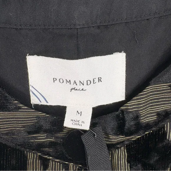 Pomander Place Metallic Velvet Burnout Samantha Party Dress Size M Black Tie