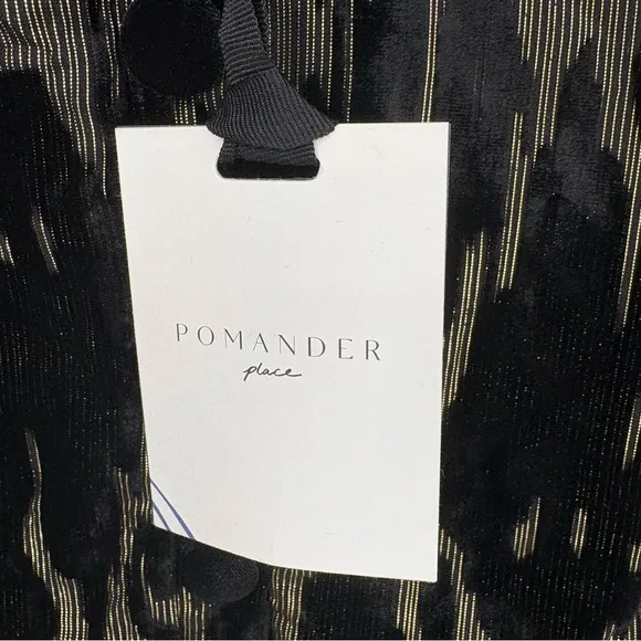 Pomander Place Metallic Velvet Burnout Samantha Party Dress Size M Black Tie