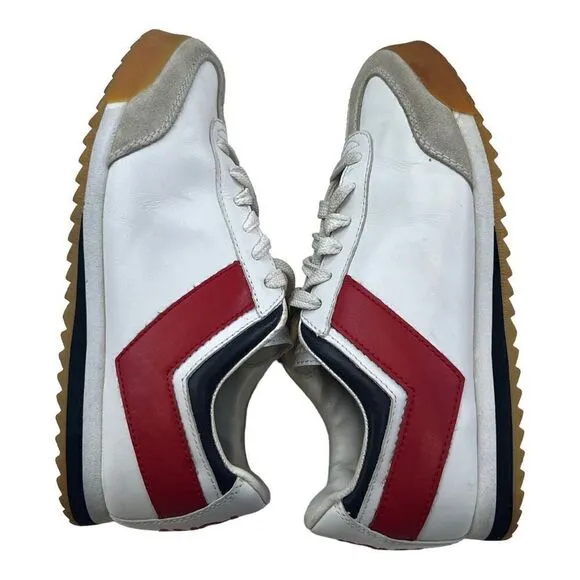 Pony Mens Leather Suede Trim Lace Up Low Top Sneakers Shoes Multi-Color Size 4.5