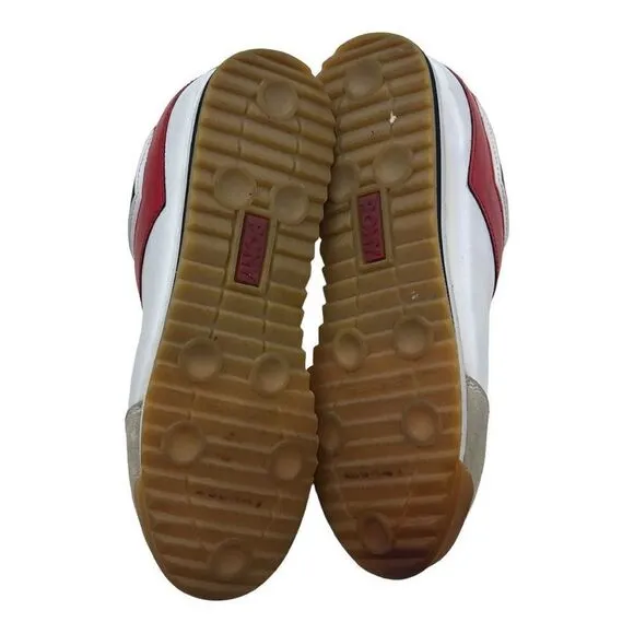 Pony Mens Leather Suede Trim Lace Up Low Top Sneakers Shoes Multi-Color Size 4.5
