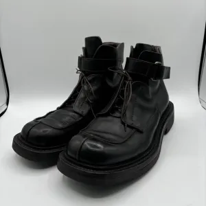 Prada Boots Men's Size 11 Vintage Leather Skiskolaer Square Toe Buckle Brown