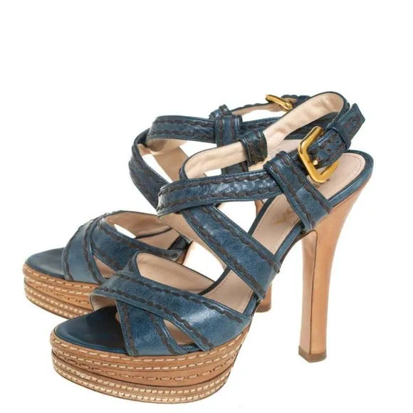 Prada Leather Platform Sandals