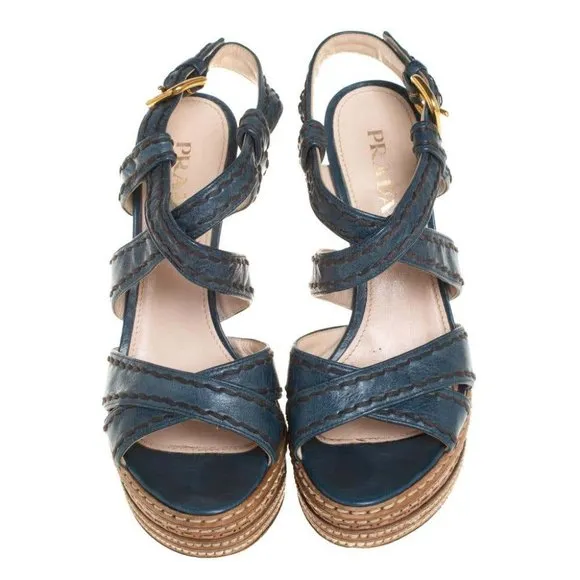 Prada Leather Platform Sandals