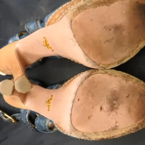 Prada Leather Platform Sandals