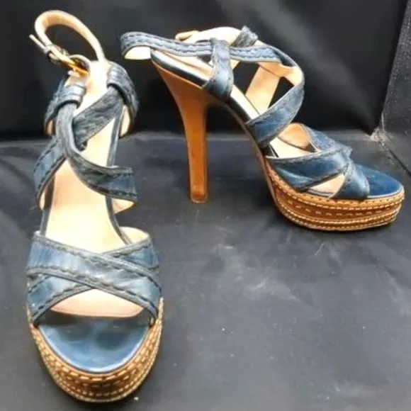 Prada Leather Platform Sandals