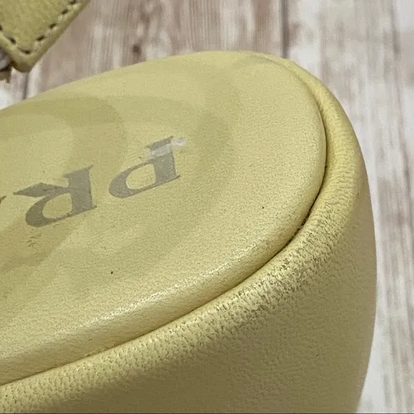 PRADA Lime Calzature Donna Nappa Wedge Sandals 35
