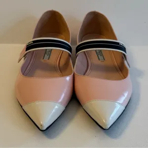 Prada Women's Pink and White Flats
